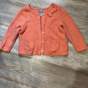 Baby gap, 6-12months, salmon pink cardigan, baby girl